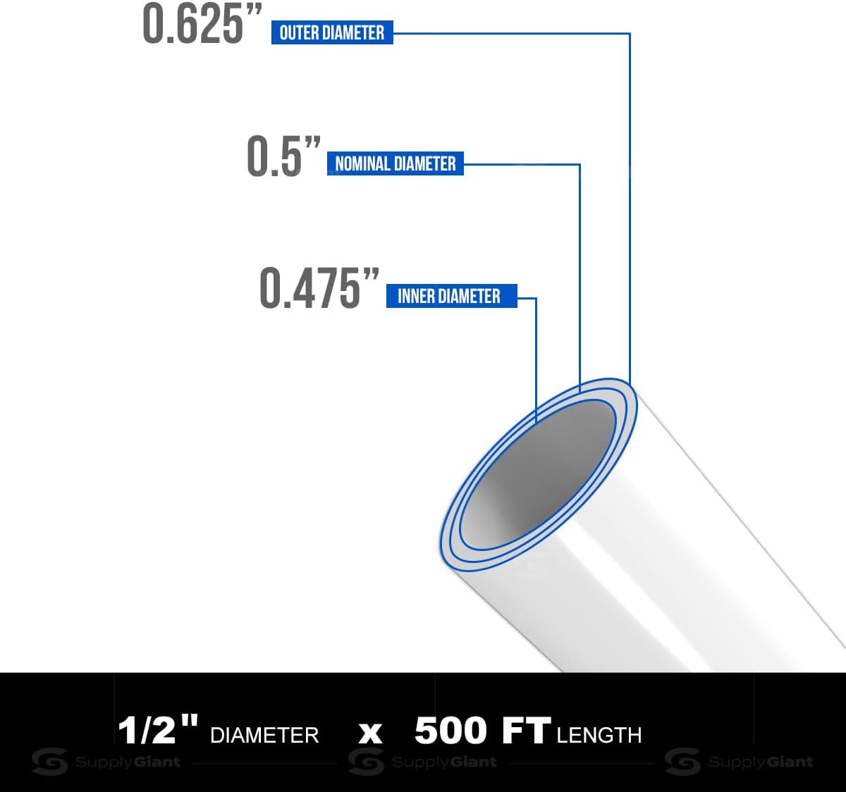 1/2" x 100' PEX-A Potable Water - 100' Coil - White - Fittings N' Valves