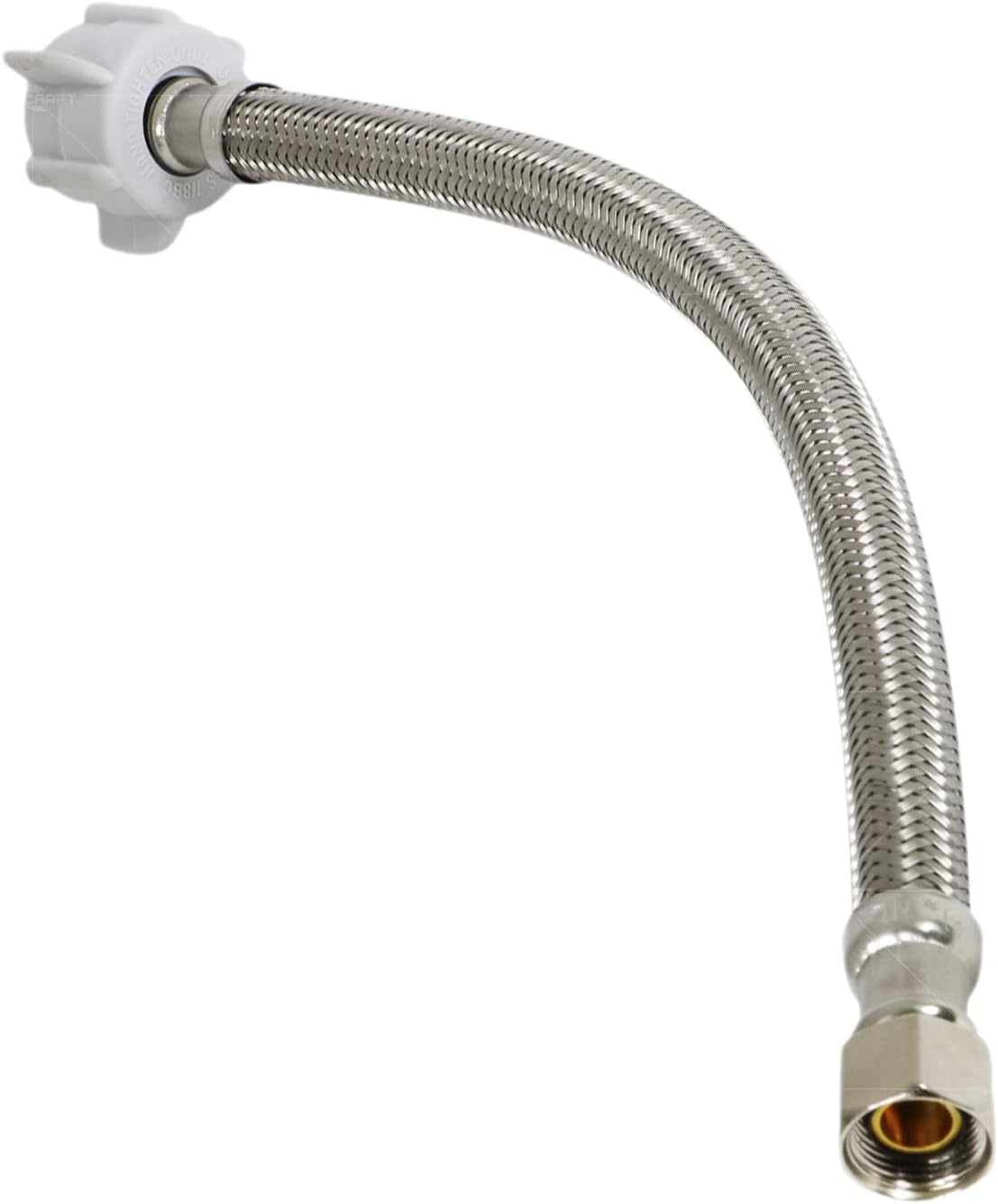 20" SS BRAIDED 3/8 COMP X 7/8" BC PLAS NUT TANK SUPPLY LEAD FREE - Fittings N' Valves