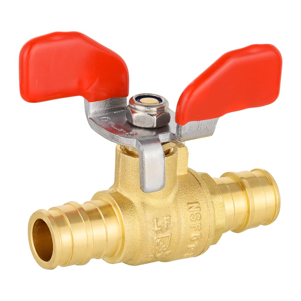 1/2" Expansion F1960 PEX Brass Ball Valve With Butterfly Handle (Lead Free)
