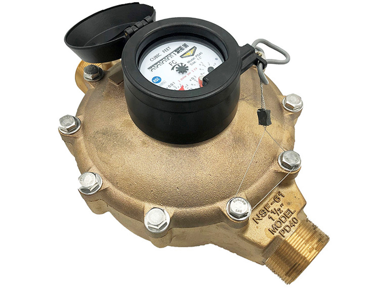 1-1/2" NTEP Approved Positive Displacement Water Meter (NPT) - Fittings N' Valves