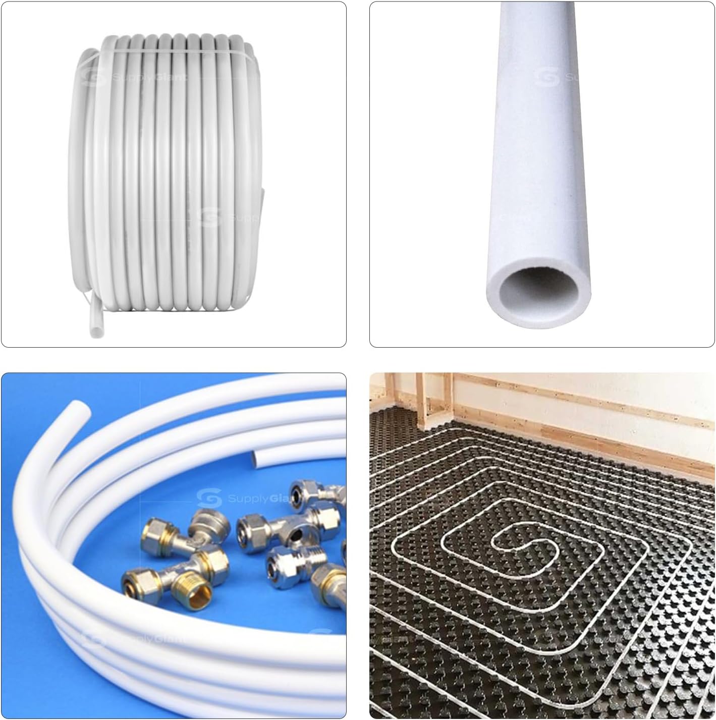 1-1/4" x 100' PEX-A Potable Water - 100' Coil - White - Fittings N' Valves