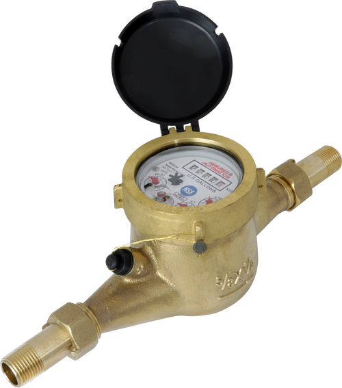 1/2" Lead Free Brass Water Meter WM NLC Series - Fittings N' Valves