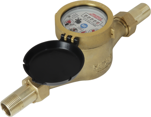 3/4" Lead Free Brass Water Meter WM NLC Series - Fittings N' Valves