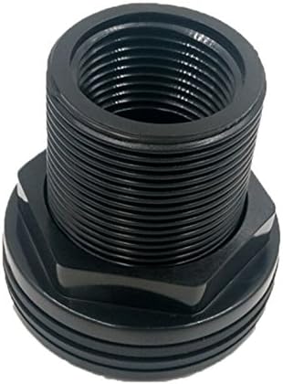 1" ABS Through-Wall Bulkhead - Black - FPT x FPT