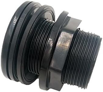 1" ABS Through-Wall Bulkhead - Black - FPT x FPT