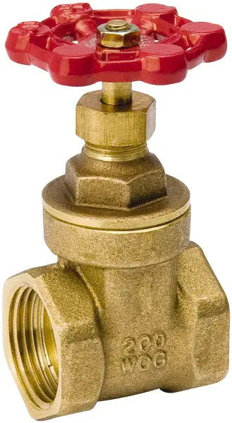 2-1/2" IPS Threaded Brass Gate Valve (Lead Free) Red Handle - Fittings N' Valves