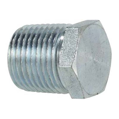 Hex Head Plug, 3/8 in MPT, Steel