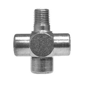 Male Pipe Branch Cross, 1/2-in Male NPTF x 1/2-in Female NPTF x 1/2-in Female NPTF x 1/2-in Female NPTF, Steel