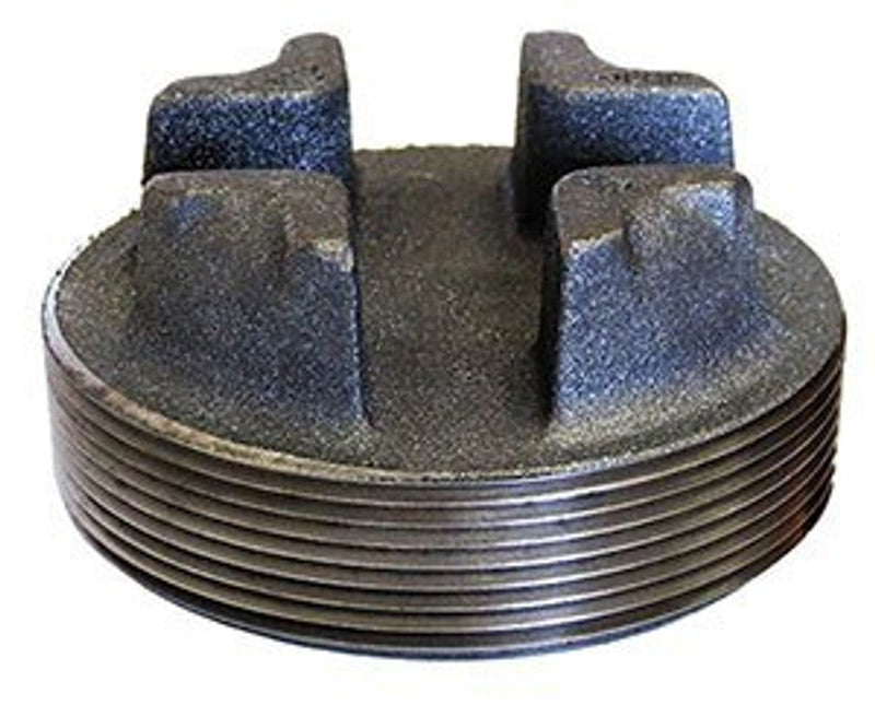 5" Black Iron NPT Threaded Cored Bar Plug - UL/FM - Fittings N' Valves