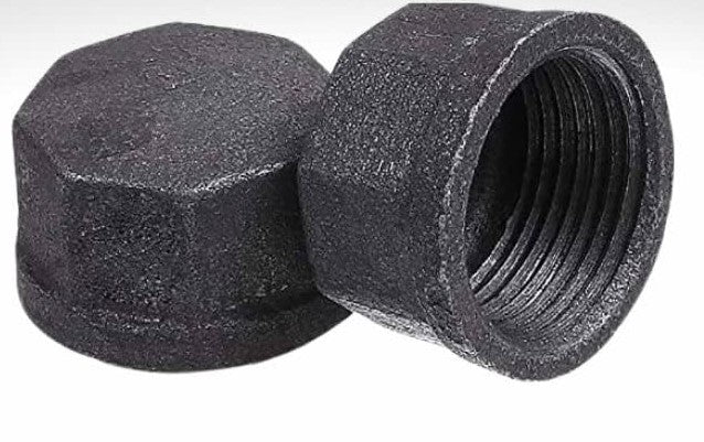 1/2" Hex Shaped Steel Pipe Cap - Decorative