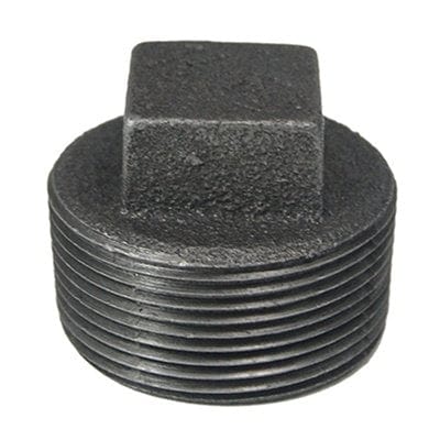 5" Black Iron Square Head Plug - Fittings N' Valves