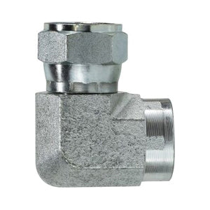 Swivel Nut Elbow, 1/2 in JIC Tube x 3/8 in FPT, Steel