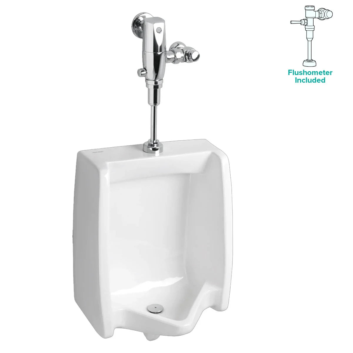 American Standard Washbrook 0.125 GPF Top Spud Urinal with EverClean Technology - Includes Flushometer - Fittings N' Valves