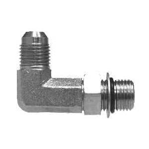 90-deg Long Elbow, 3/8-in Male JIC x 1/2-in Male Adjustable O-Ring Boss, Steel