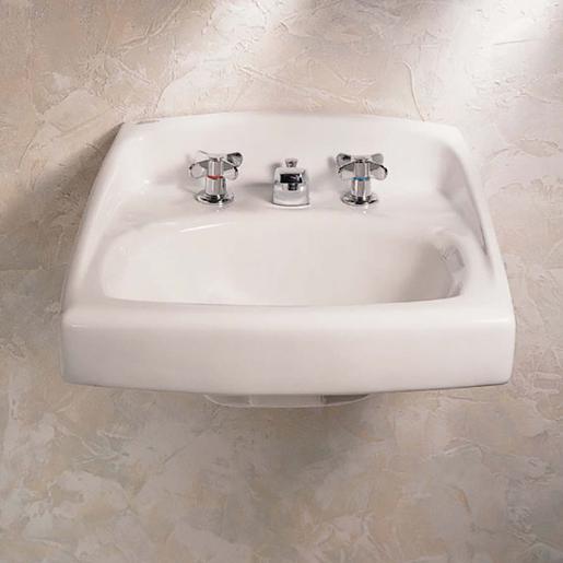 American Standard Lucerne 20-1/2" Wall Mounted Porcelain Bathroom Sink - Fittings N' Valves