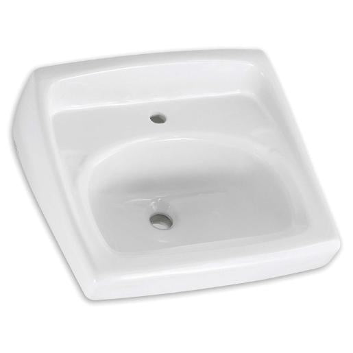 American Standard Lucerne 20-1/2" Wall Mounted Porcelain Bathroom Sink - Fittings N' Valves