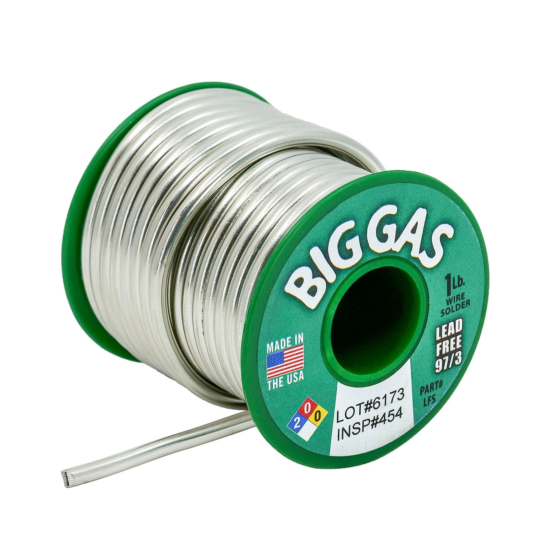 Big Gas Premium 97/3 Solder - 1 Lb. Spool - Made in The USA - Box of 25