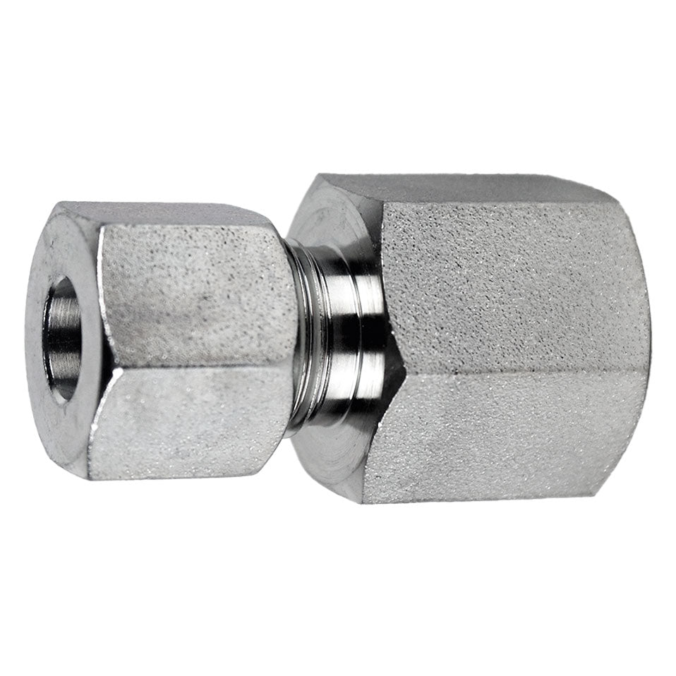 Female BSPP DIN Adapter, S16 Metric Bite Type x 1/2-in Female BSPP, Steel