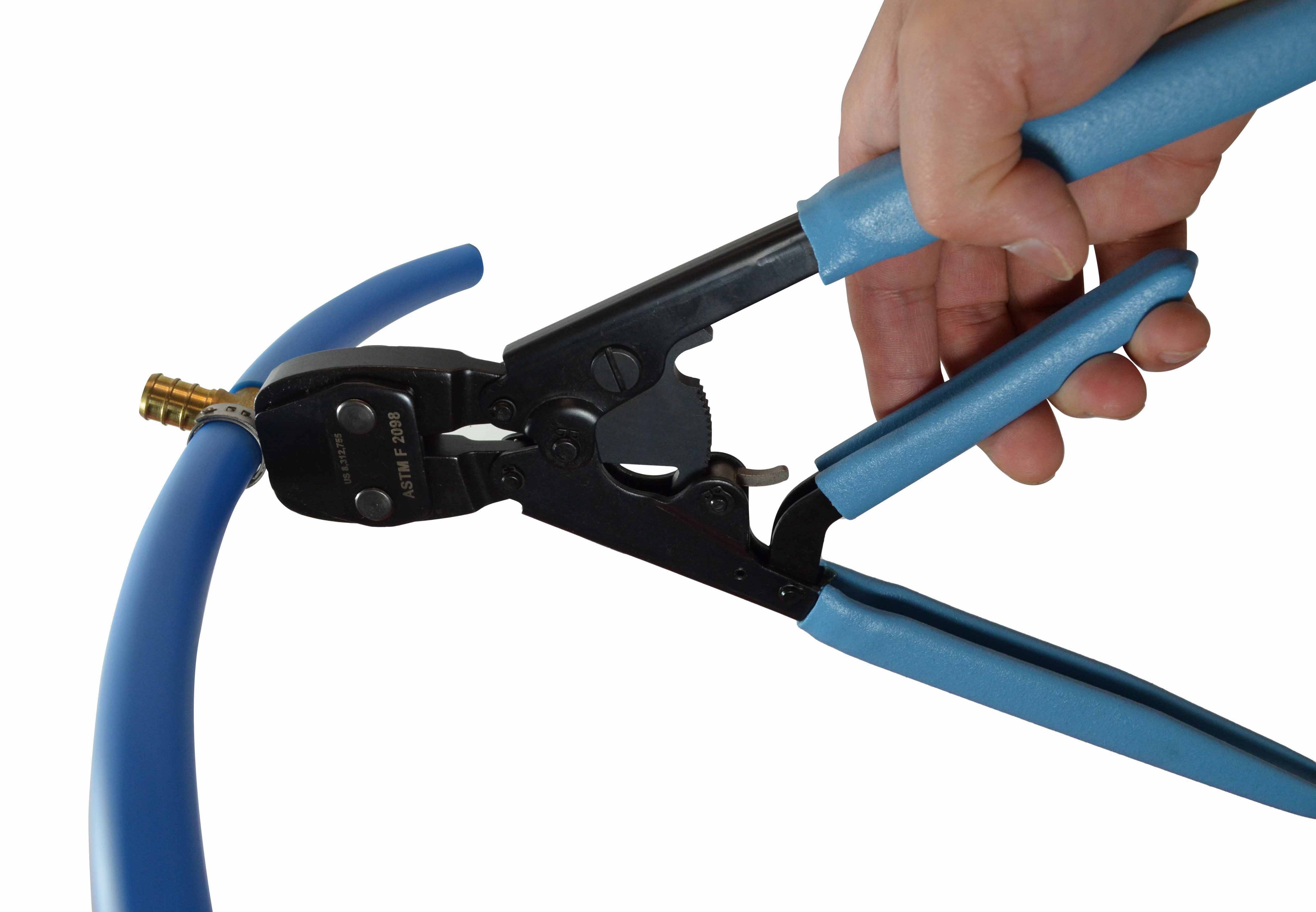 Sargent PEX Clamp Pincer Ratchet Tool - Three Handled For 3/8" to 1" - Fittings N' Valves