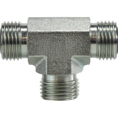 Union Tee, 9/16 in Male ORFS x 9/16 in Male ORFS x 9/16 in Male ORFS, Steel