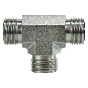 Union Tee, 3/8 in ORFS x 3/8 in ORFS x 3/8 in ORFS, Steel