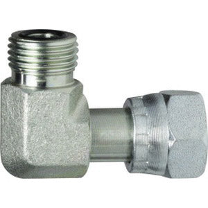 90 deg Swivel Nut Elbow, 11/16 in Male ORFS x 9/16 in ORFS, Steel