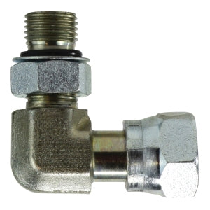 90 deg Swivel Elbow, 7/8 in Male ORB x 1 in Female ORFS, Steel