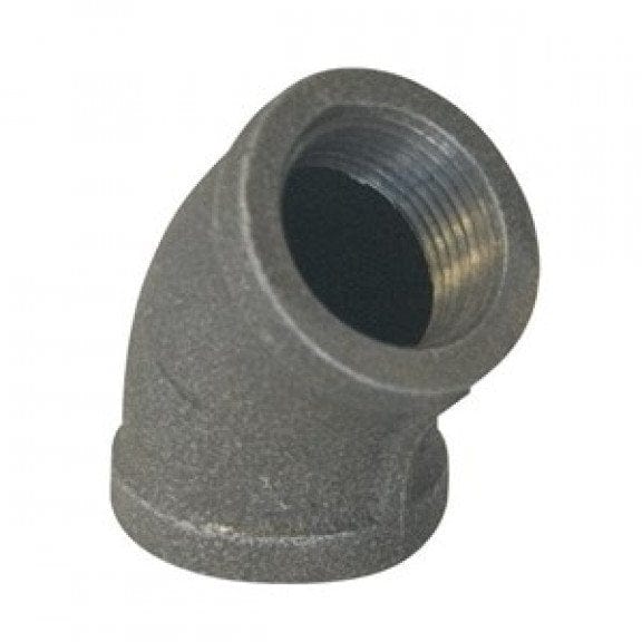 3/4" Black Iron 45° Elbow - For Pipe Decor Use Only