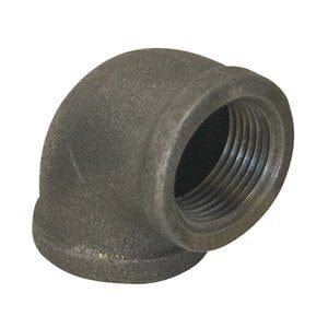 4" x 2" Black Iron Reducing Elbow - Fittings N' Valves