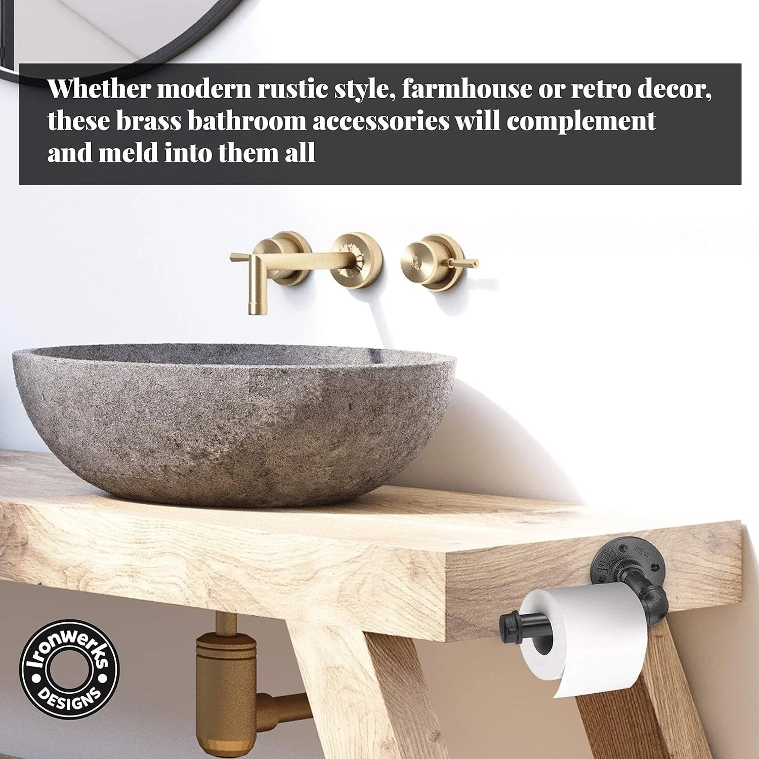 Black Iron Electroplated Toilet Paper Holder - Fittings N' Valves