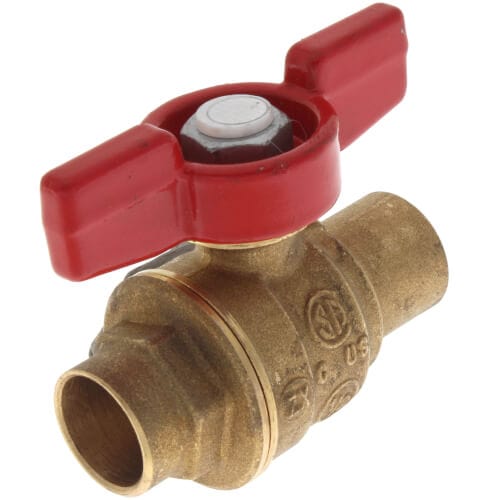 1/2" Sweat Full Port Ball Value W/ Tee Handle, Lead Free - Fittings N' Valves