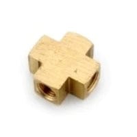 1/4" Brass Cross Barstock Female Pipe Fitting - Lead Free - Fittings N' Valves