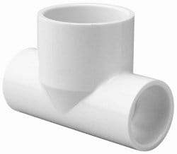 1/2" x 1/2" x 3/4" PVC Schedule 40 Tee - Fittings N' Valves