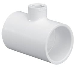 1-1/4" x 1" x 1/2" PVC Schedule 40 Tee - Fittings N' Valves
