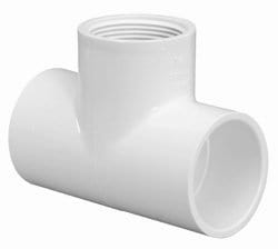 1-1/4" PVC Schedule 40 Tee SLIP x SLIP x FPT - Fittings N' Valves