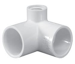 1/2" Side Outlet PVC Schedule 40 90° Elbow - Fittings N' Valves