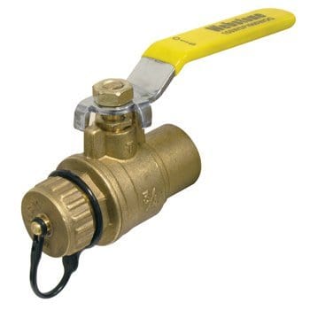 1/2" SWT x Hose Full Port Brass Ball Valve - Fittings N' Valves
