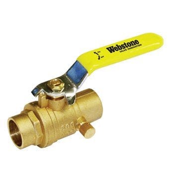 3/4" C x C Lead Free Full Port Brass Ball Valve W/Bleeder