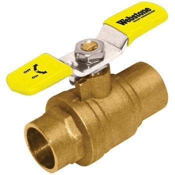 3/4" C x C Full Port Brass Ball Valve W/T-Handle - Fittings N' Valves