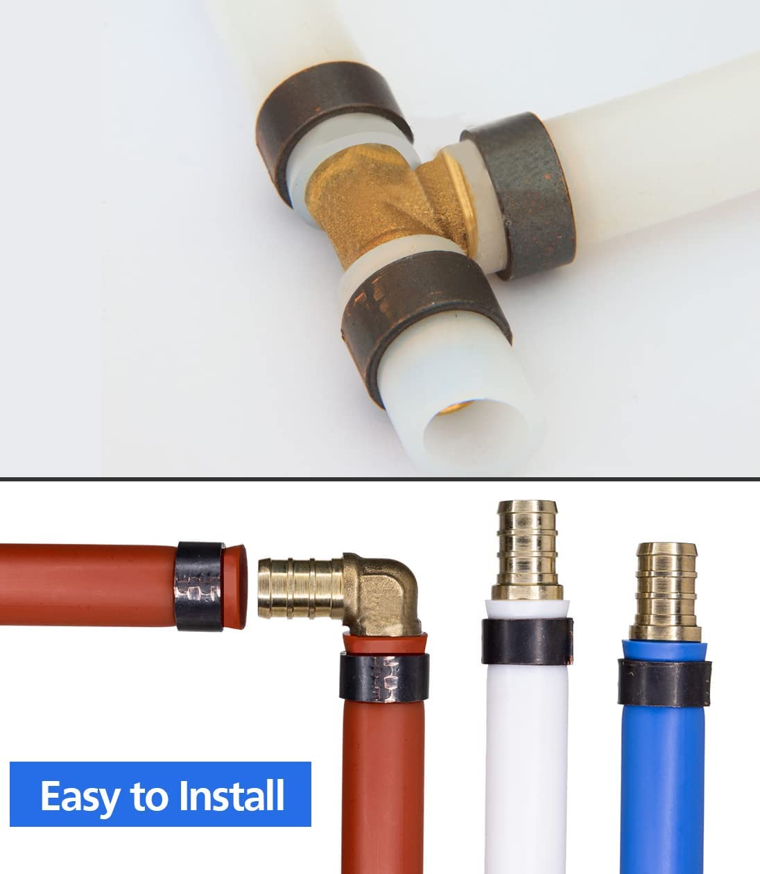 3/8" PEX Brass Tee (Lead Tee) - Fittings N' Valves