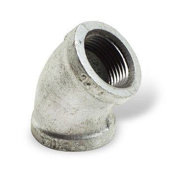 3/8" Galvanized Malleable Iron Pipe Fittings 45 Degree Elbow - Fittings N' Valves
