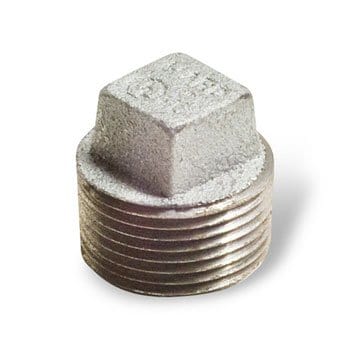 1/4" Galvanized Malleable Iron Pipe Fitting Solid Plug