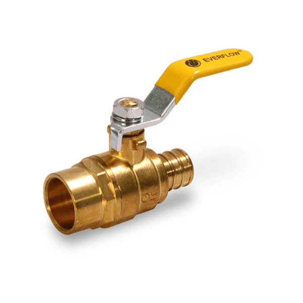 1" PEX x 1" SWT Full Port Ball Valve With Lever Handle F1807 (Lead Free) - Fittings N' Valves