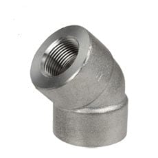 1-1/2" 3000# Forged Steel 304/L Threaded 45 Elbow - Fittings N' Valves