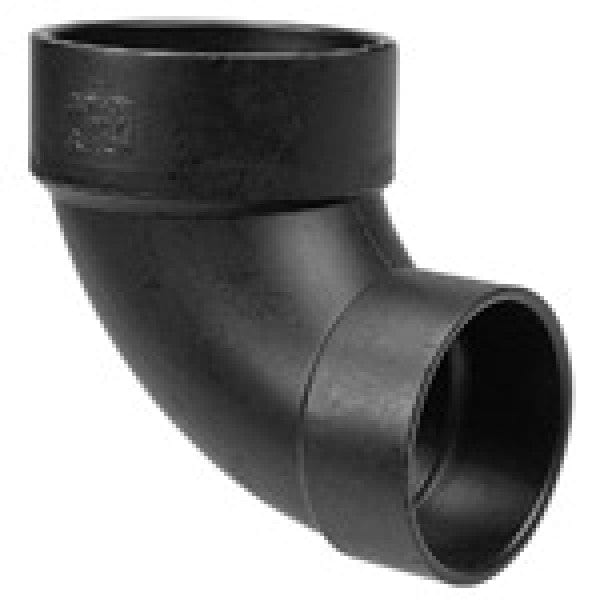 ABS 90-Degree Closet Ell - Hub x Hub - 4" x 3" - Fittings N' Valves