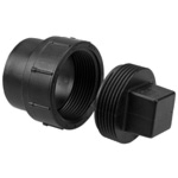 ABS Cleanout Adapter - Spigot x Cleanout w/Plug - 2" - Fittings N' Valves