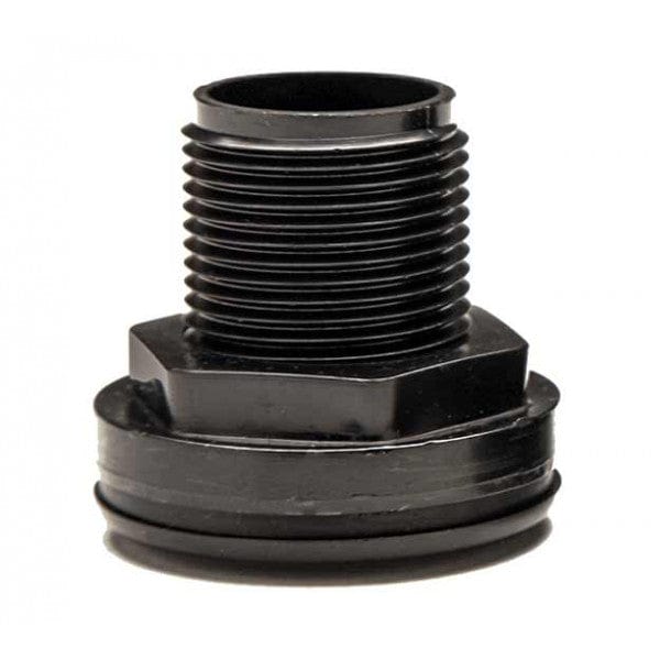 ABS Domestic Through-Wall Bulkhead - Black - Socket x FPT - 3/4" - Fittings N' Valves