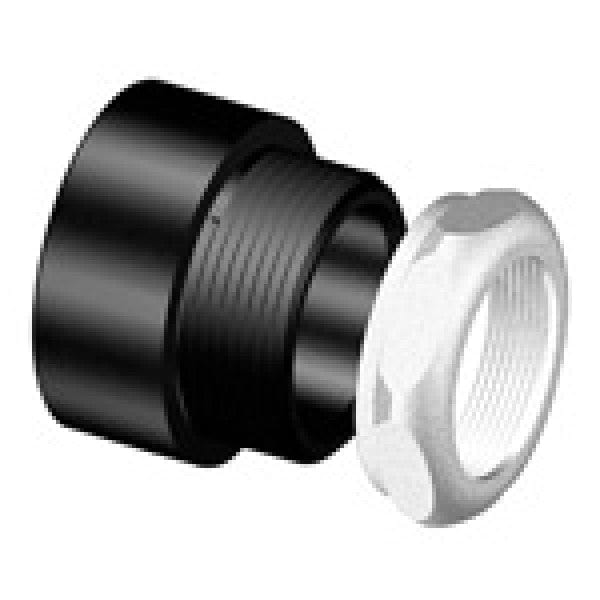 ABS Female Trap Adapter - Hub x SJ w/Chrome Nut - 1-1/2" x 1-1/4" - Fittings N' Valves