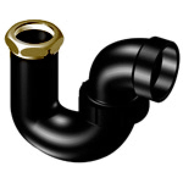 ABS P-Trap w/Union Joint - Hub x SJ w/Brass Nut - 1-1/2" - Fittings N' Valves