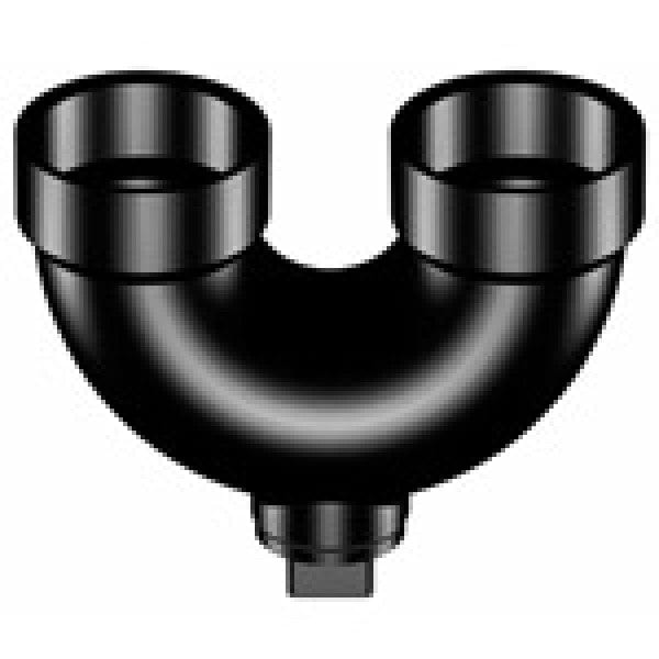 ABS Return Bend - Hub x Hub x Cleanout w/Plug - 2" - Fittings N' Valves